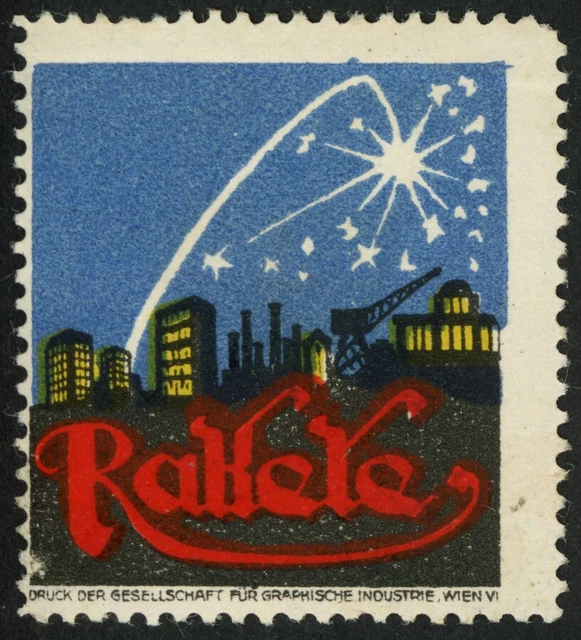 SONDERFLÜGE 1908, Raketen-Vignette, Falzrest, 2 waagerechte Büge sonst Pracht