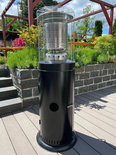 Heizpilz Heizstrahler Standheizer Terrassenheizer H1209B  schwarz lackiert GAS 7