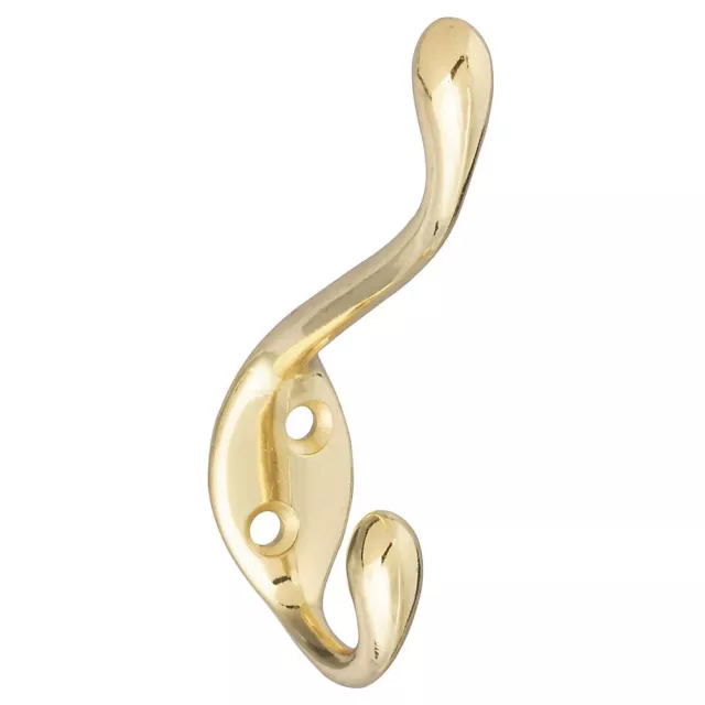 National Hardware Wall Mount N327-189 MPB167 Heavy Duty Garment Hook in Brass