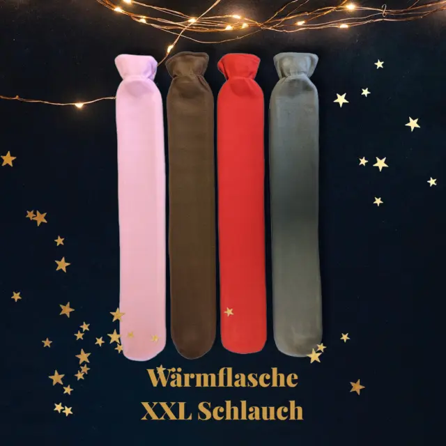 Wärmflasche Schlauch XXL, Nacken, Schulter, Rücken ca. 73cm, 2 Liter Füllvolumen