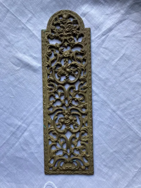 Reclaimed Antique Cast Brass Victorian Finger Plate Door ormolu gilt ornate