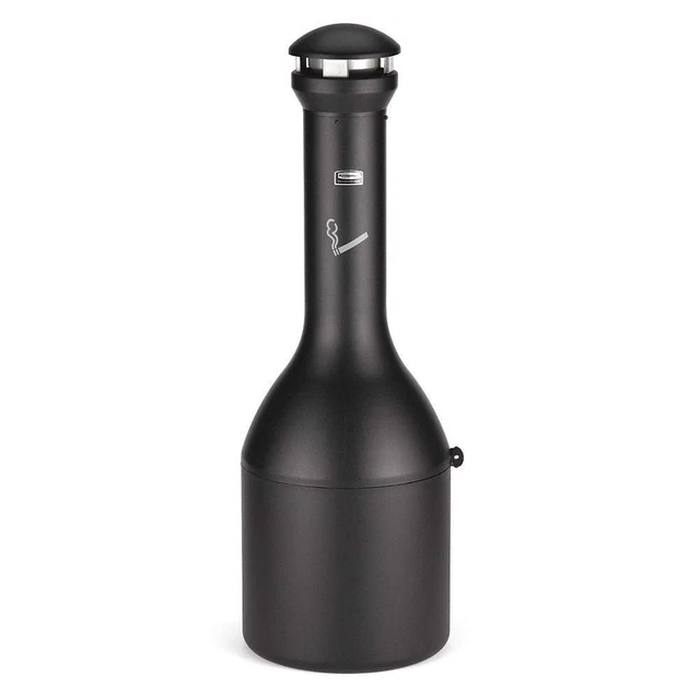 RUBBERMAID COMMERCIAL PRODUCTS FG9W3300BLA Cigarette Receptacle,4-3/32 gal.,Blac