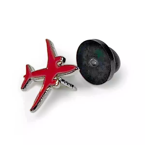 Air Canada Boeing 787 Pin With Rubber Backing Die Cut Silver Trim W/Red Filling