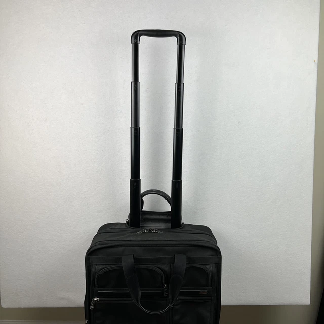 TUMI Alpha Deluxe Expandable Wheeled Rolling Briefcase Bag Black w/Laptop Insert 7