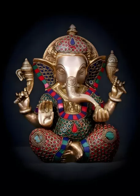 Ganesha Idol Brass, Ganesh Statue, Ganpati Vinayak Figurine Elephant God Gifts