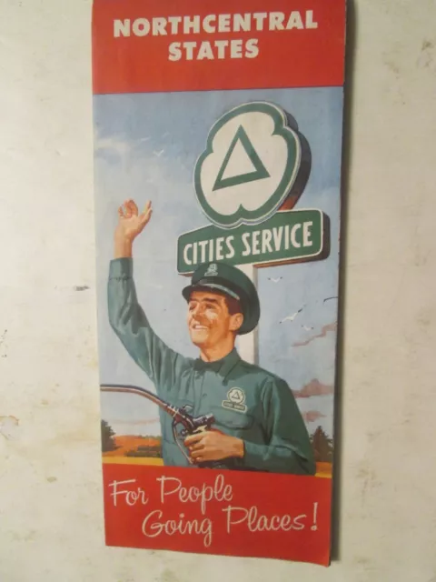 Cities Service CITGO Highway Road Map of North Central States 1959