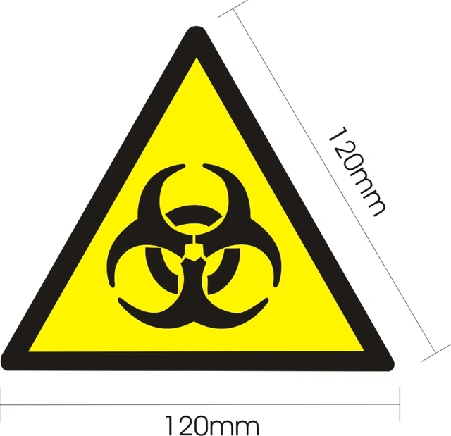 Pack da 5 1 gratis - Cartelli e adesivi ISO 7010 Pericolo generico
