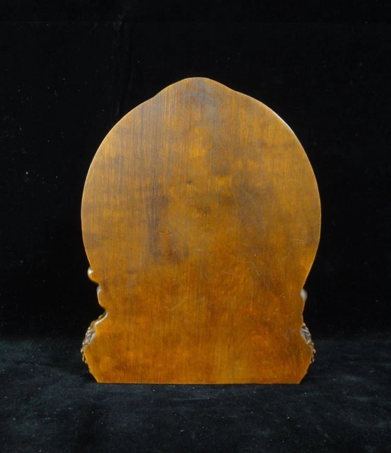 Blessing Chinese Tibetan Boxwood Hand Carving "JinGang" Buddha Statue Sculpture 3