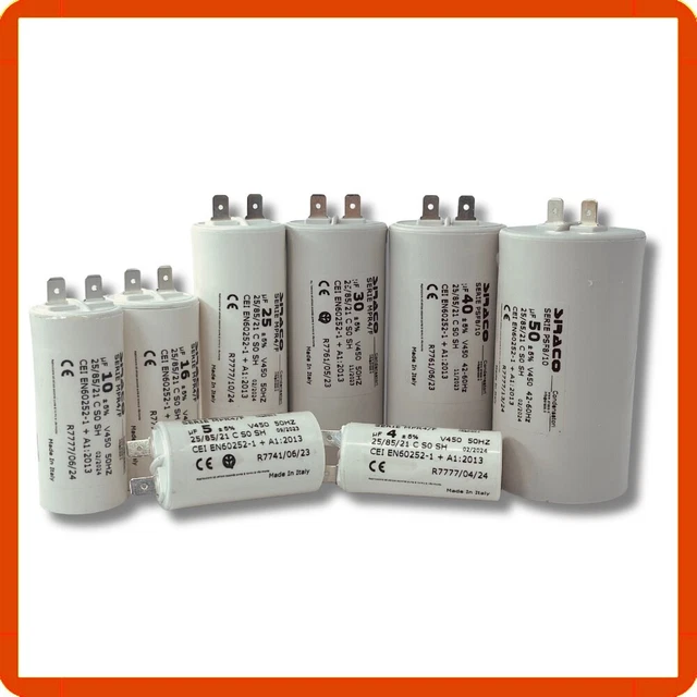 Condensatore Di Avviamento Moro 25µF 400/450V Per Motore Elettrico - Fatto In Italia