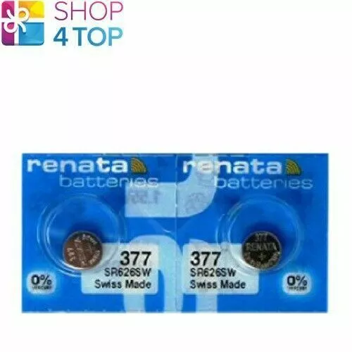 2 Renata 377 SR626SW Batteries Argenté 1.55V Watch Swiss Fabriqué Exp 2024 Neuf