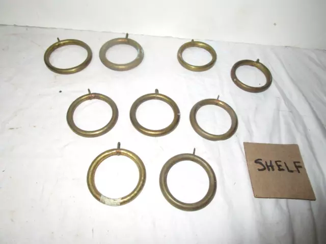 Lot vintage round brass curtain sliding holders