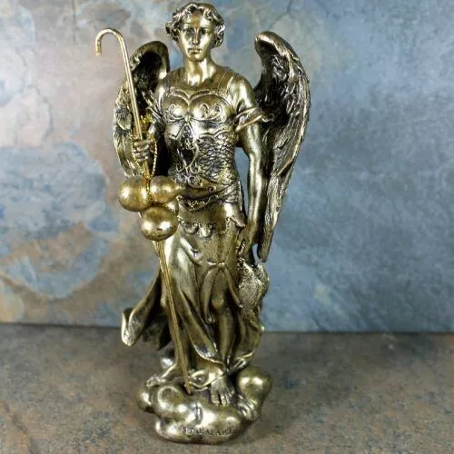 Bronze Saint St. Raphael The Archangel Tin Statue Angel Religious Home Figurine