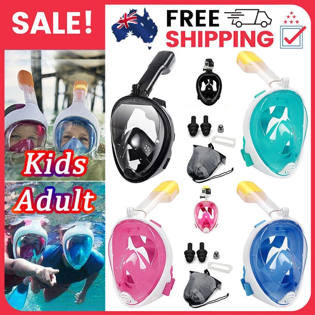 ADULT KIDS FULL Face Snorkel Mask Snorkeling Set Diving Goggles For ...