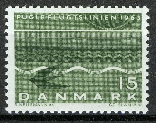 Denmark 1963, Bird Flight Line, Railway Ferry line MNH, Mi 413y