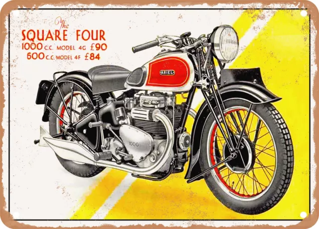 METAL SIGN - 1937 Ariel Square Four 1000cc and 600cc Vintage Ad