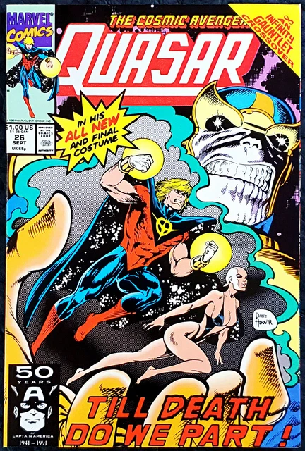 Quasar The Cosmic Avengers #26 Thanos Infinity Gauntlet Mark Gruenwald 1991 VF