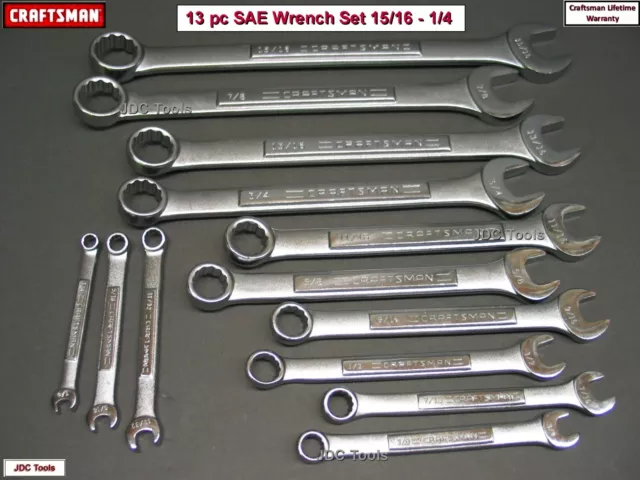 CRAFTSMAN HAND TOOLS 13pc SAE Standard 12pt Combination Wrench