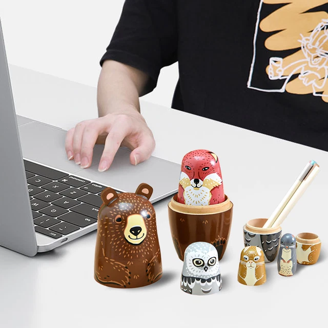Matroschka Puppenset aus Holz Nestpuppen handgefertigt für Kinder Geburtstag Geschenk Zuhause