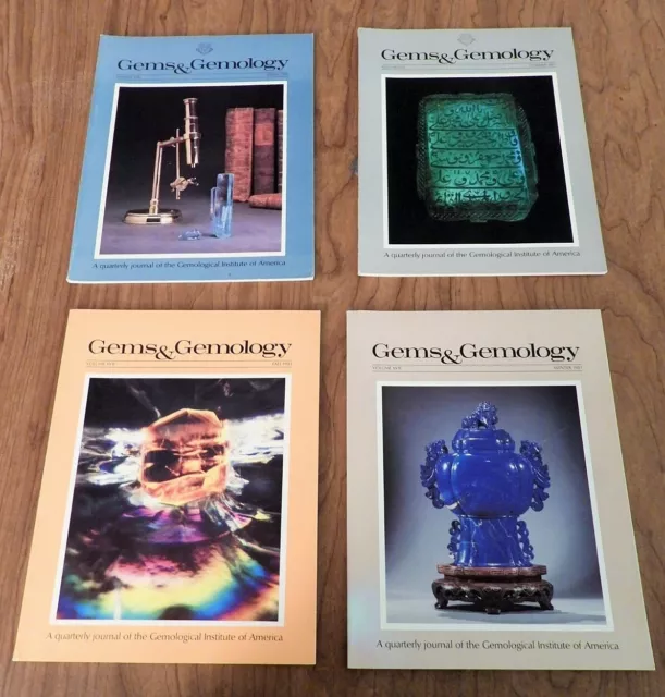 Gems & Gemology GIA Trimestral Journals Vintage 1981 Juego de 4 Diseño de Joyería