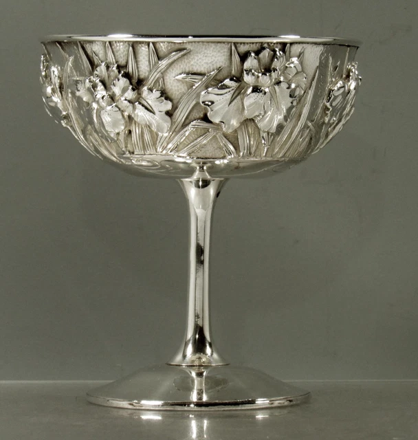 Japanese Sterling Iris Goblet     c1890  Kuhn & Komor