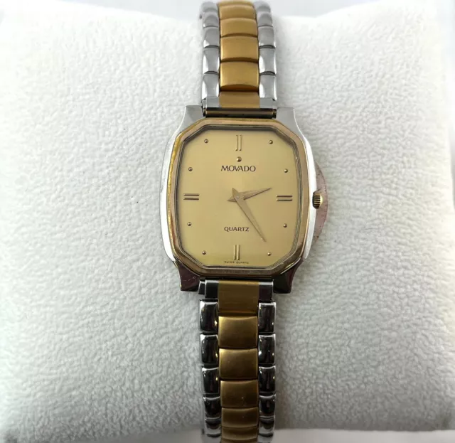 Men's 2Tone MOVADO Gold Dial Stainless Steel Swiss Quartz Watch