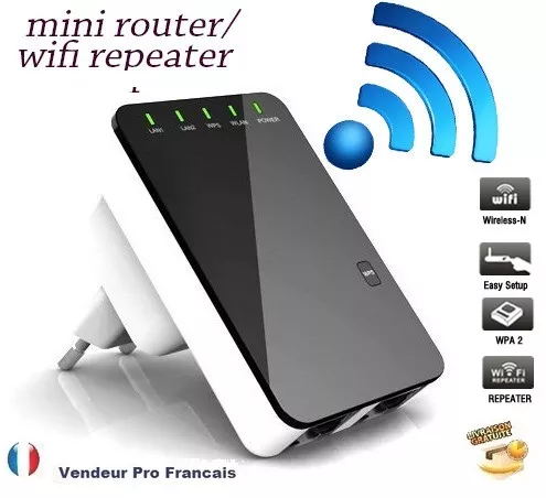 WiFi Répéteur, 2.4G/300Mbps Wireless Mini Repeater sans Fil