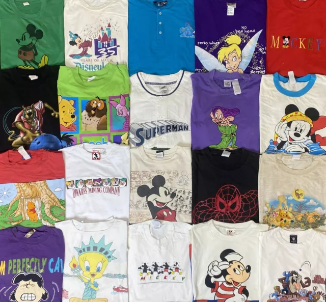 Vintage 90s Disney Looney Tunes Cartoons Shirt Lot Of 20 Mix Sizes TV Shows