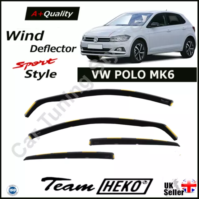 VW POLO MK6 5-doors 2018-onwards 4-pc Wind Deflectors HEKO Tinted
