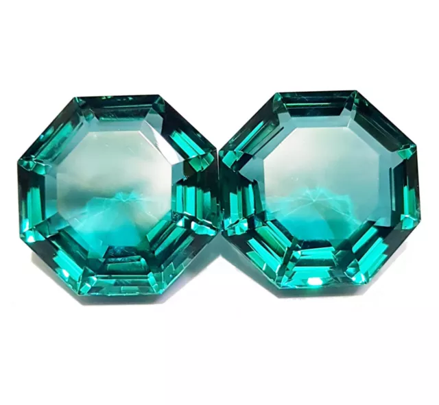 55 to 55 Ct 2 PC Pair Green Bluish Topaz Fancy Shape Pendent Size Loose Gemstone