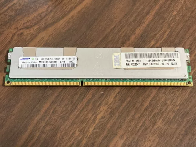 44T1483/44T1493 - 1x4GB Dual Rank PC3-10600 CL9 ECC DDR3-1333MHz LP RDIMM