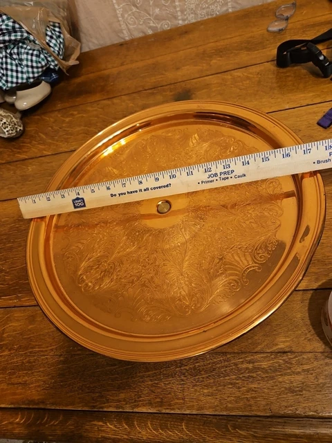 Vtg Copper HUGE  18 In. Lazy Susan 50s 60s Charcuterie? Works Great!