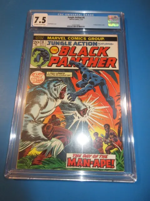 Jungle Action #5 Bronze age 1st Solo Black Panther Key CGC 7.5 VF- Beauty Wow