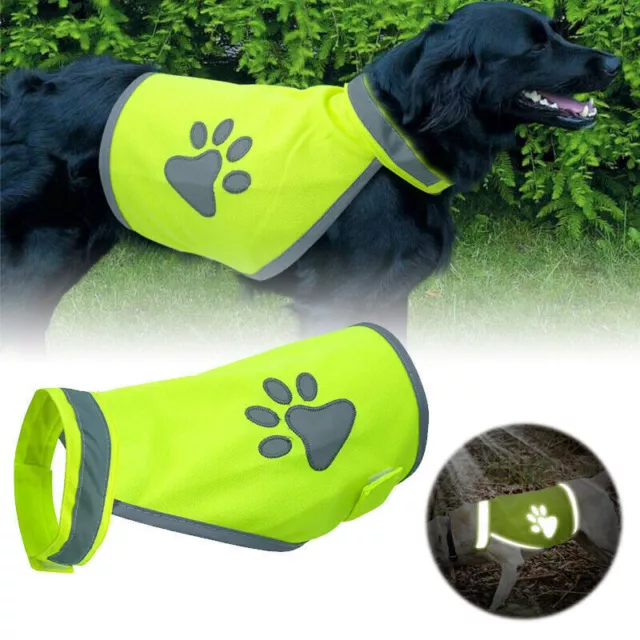 Gilet Jaune Fluo Réfléchissant de Sécurité pour Chien Tailles S M L XL XXL