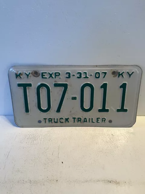 2007 Kentucky truck trailer license plate