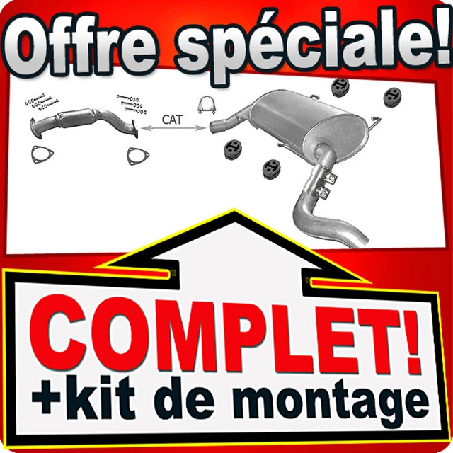 Ligne Complète D'échappement Pour Citroën C8 2.2 HDi - 2 Silencieux (centre + Arrière) - Neuf