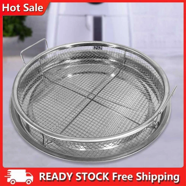 Cesto per friggere rotondo in acciaio inox rete alimentare cesto accessori friggitrice ad aria