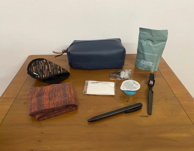 Cole Haan American Airlines C.O Bigelow 9 Piece Unisex Travel Set Kit With Case