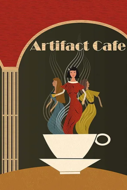 Poster Manifesto Locandina Pubblicitaria Bevanda Stampa Vintage Art Nouveau Cafè