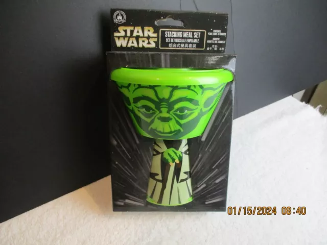 NEW-Disney Star Wars JEDI YODA BABY 3pcs Stacking Meal Set-R8-D140