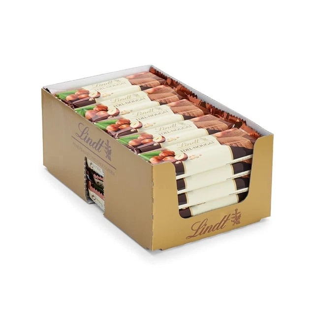 Barretta cioccolato Lindt & Sprüngli pregiata torrone barretta cioccolato 25x 50g NUOVA MHD 28/02/24