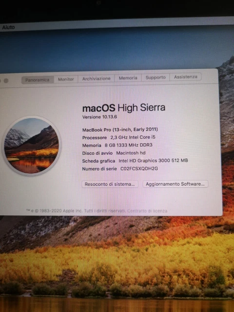 Apple MacBook Pro 13.3" (SSD 250 GB, Intel Core i5 2.30 GHz, 8GB Ram) 2