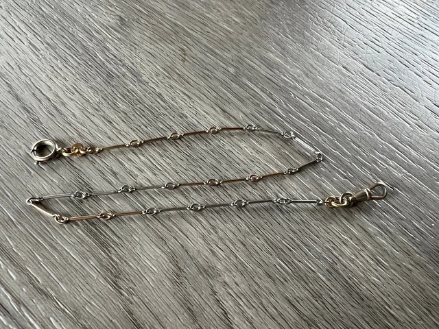 Ancienne Petite Chaîne De Montre SAVARD - Plaqué Or - Bracelet Breloque Vintage