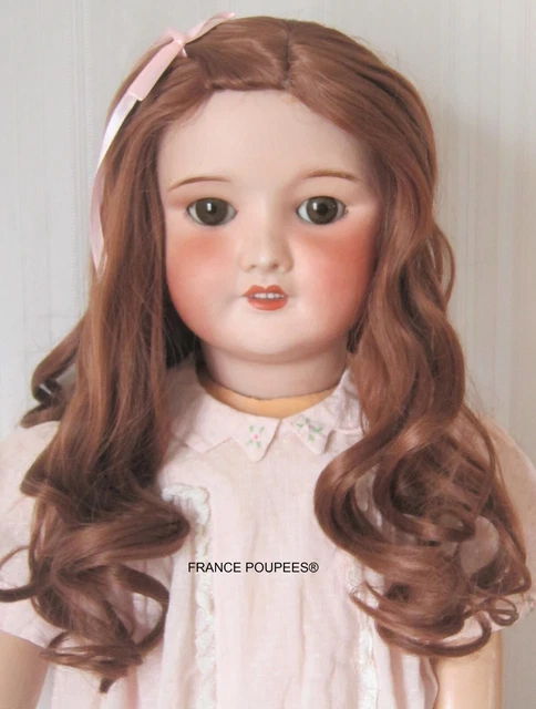 Perruque Jumeau®-cheveux Auburn-poupée Antique, moderne-Tête 38/40cm (15")