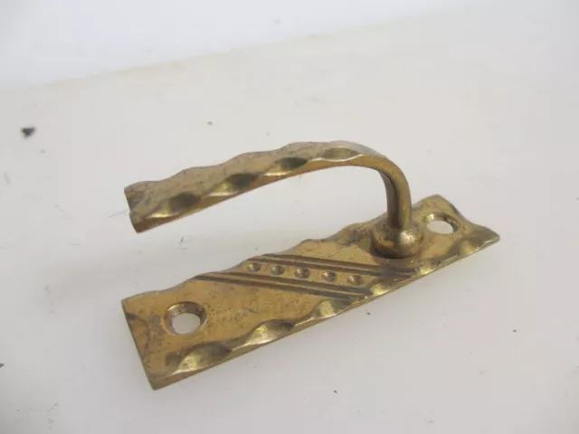 Victorian Brass Blind Tie Back Hook Hanger Bracket Antique Curtain Old Cord x1