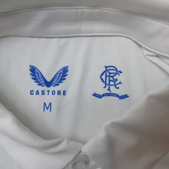 Glasgow Rangers Football Polo Shirt Mens Medium White Castore Sports Casual NWT 2