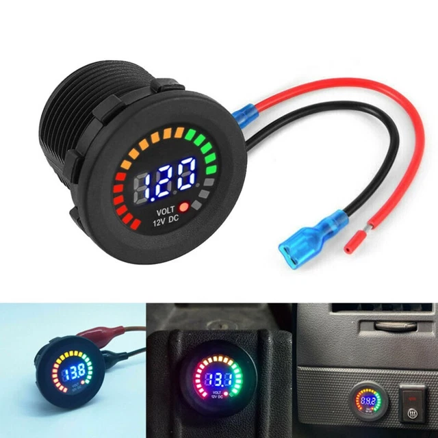 CNYST Digital LED Panel Volt Meter – DC 5V-48V, For Motorcycle, Car, Boat (36x15x29mm)