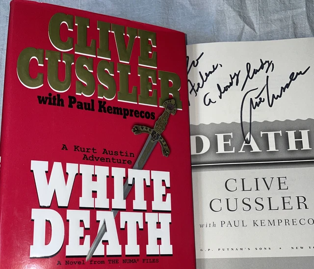 SIGNED White Death Clive Cussler & Paul Kemprecos Book HC DJ Kurt Austin Adventu
