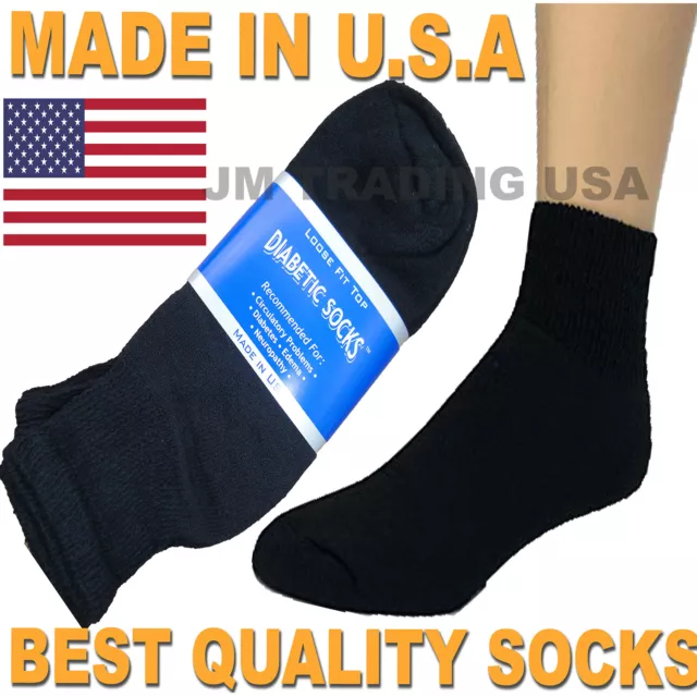 BEST QUALITY 18 pairs of Men's Black Diabetic Ankle Socks 10-13 size ...