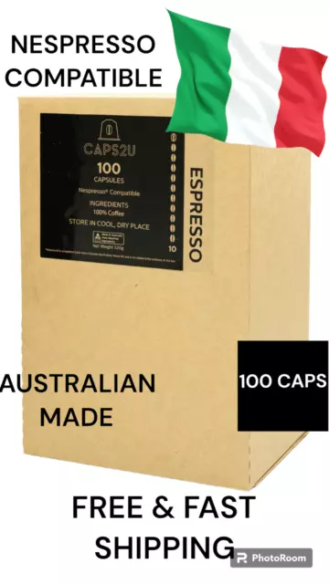 Nespresso Compatible Capsules Pods Espresso Flavoured Premium Rich x 100 Pack