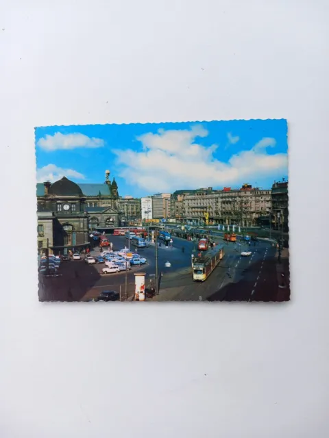 Alte Postkarte Frankfurt,Straßenbahn, OLDTIMER, lebendige Stadt